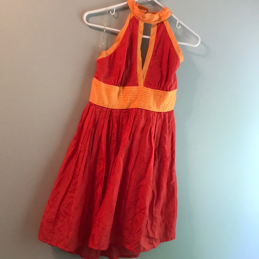 Minuet Red and Orange Dress Size M